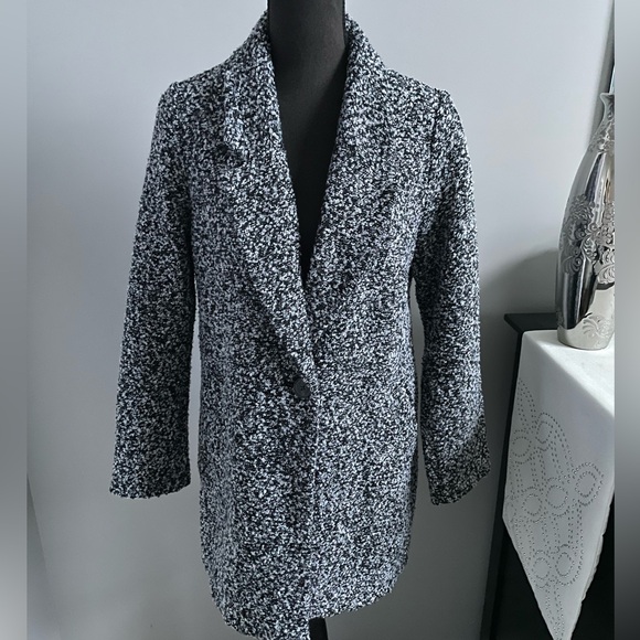 Old Navy Jackets & Blazers - Black and White Boucle Tweed Coat